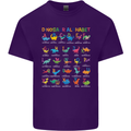 Dinosaur Alphabet T-Rex Funny Mens Cotton T-Shirt Tee Top Purple