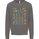 Dinosaur Alphabet T-Rex Funny Mens Sweatshirt Jumper Charcoal