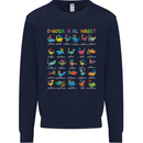 Dinosaur Alphabet T-Rex Funny Mens Sweatshirt Jumper Navy Blue
