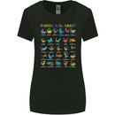 Dinosaur Alphabet T-Rex Funny Womens Wider Cut T-Shirt Black