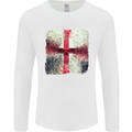 Dissolving England Flag St. George's Skull Mens Long Sleeve T-Shirt White