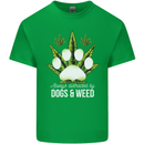 Distracted by Dogs and Weed Funny Drugs Mens Cotton T-Shirt Tee Top Irish Green
