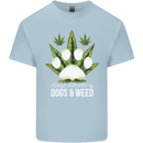 Distracted by Dogs and Weed Funny Drugs Mens Cotton T-Shirt Tee Top Light Blue