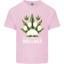 Distracted by Dogs and Weed Funny Drugs Mens Cotton T-Shirt Tee Top Light Pink