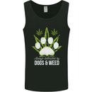 Distracted by Dogs and Weed Funny Drugs Mens Vest Tank Top Black