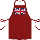 Distressed Union Jack Flag Great Britain Cotton Apron 100% Organic Maroon