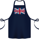 Distressed Union Jack Flag Great Britain Cotton Apron 100% Organic Navy Blue