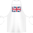 Distressed Union Jack Flag Great Britain Cotton Apron 100% Organic White
