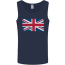 Distressed Union Jack Flag Great Britain Mens Vest Tank Top Navy Blue