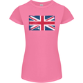 Distressed Union Jack Flag Great Britain Womens Petite Cut T-Shirt Azalea