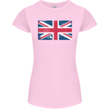 Distressed Union Jack Flag Great Britain Womens Petite Cut T-Shirt Light Pink