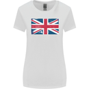 Distressed Union Jack Flag Great Britain Womens Wider Cut T-Shirt White