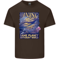 Diver Same Planet Different World Mens Cotton T-Shirt Tee Top Dark Chocolate