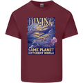 Diver Same Planet Different World Mens Cotton T-Shirt Tee Top Maroon