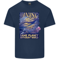Diver Same Planet Different World Mens Cotton T-Shirt Tee Top Navy Blue