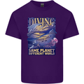 Diver Same Planet Different World Mens Cotton T-Shirt Tee Top Purple