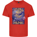 Diver Same Planet Different World Mens Cotton T-Shirt Tee Top Red