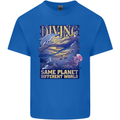 Diver Same Planet Different World Mens Cotton T-Shirt Tee Top Royal Blue
