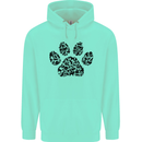 Dog Paw Print Word Art Mens 80% Cotton Hoodie Peppermint