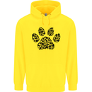 Dog Paw Print Word Art Mens 80% Cotton Hoodie Yellow