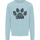 Dog Paw Print Word Art Mens Sweatshirt Jumper Light Blue