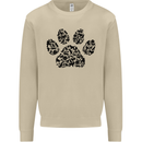 Dog Paw Print Word Art Mens Sweatshirt Jumper Sand