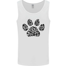 Dog Paw Print Word Art Mens Vest Tank Top White
