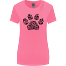 Dog Paw Print Word Art Womens Wider Cut T-Shirt Azalea