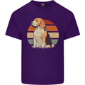 Dogs Beagle With a Retro Sunset Background Mens Cotton T-Shirt Tee Top Purple