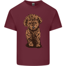 Dogs Cute Labradoodle Puppy Mens Cotton T-Shirt Tee Top Maroon