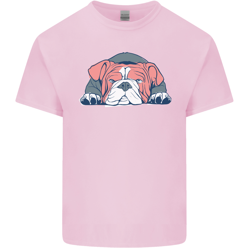 Dogs English Bulldog Mens Cotton T-Shirt Tee Top Light Pink