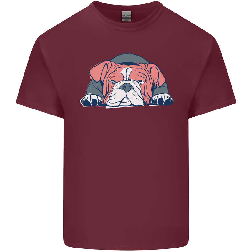 Dogs English Bulldog Mens Cotton T-Shirt Tee Top Maroon
