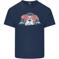 Dogs English Bulldog Mens Cotton T-Shirt Tee Top Navy Blue