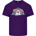 Dogs English Bulldog Mens Cotton T-Shirt Tee Top Purple