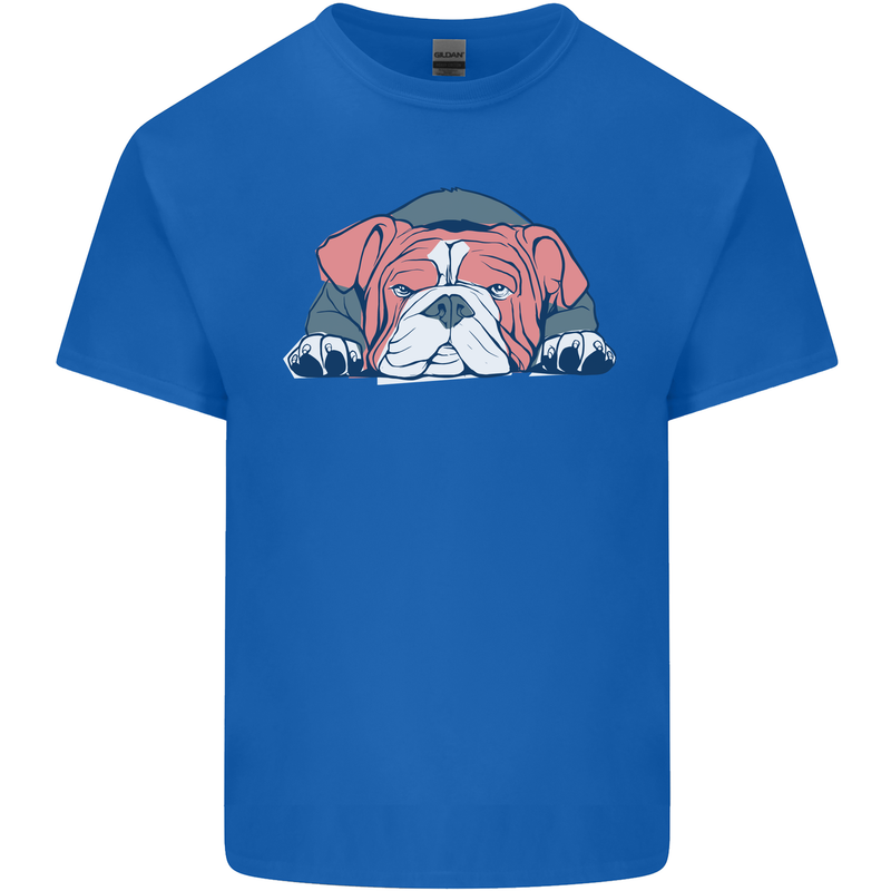 Dogs English Bulldog Mens Cotton T-Shirt Tee Top Royal Blue