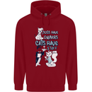 Dogs Have Owners Cats Have Staff Funny Childrens Kids Hoodie Red