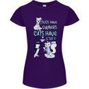 Dogs Have Owners Cats Have Staff Funny Womens Petite Cut T-Shirt Purple