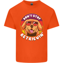 Don't Stop Retrieving Funny Golden Retiever Mens Cotton T-Shirt Tee Top Orange