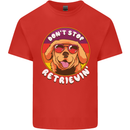 Don't Stop Retrieving Funny Golden Retiever Mens Cotton T-Shirt Tee Top Red