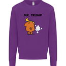 Donald Trump Fart Farting Flatulence Funny Kids Sweatshirt Jumper Purple