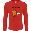 Donald Trump Fart Farting Flatulence Funny Mens Long Sleeve T-Shirt Red