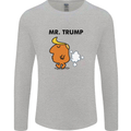 Donald Trump Fart Farting Flatulence Funny Mens Long Sleeve T-Shirt Sports Grey