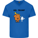 Donald Trump Fart Farting Flatulence Funny Mens V-Neck Cotton T-Shirt Royal Blue