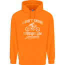 Dont Snore I Dream I'm a Motorcycle Biker Mens 80% Cotton Hoodie Orange