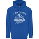 Dont Snore I Dream I'm a Motorcycle Biker Mens 80% Cotton Hoodie Royal Blue