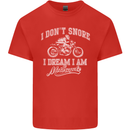 Dont Snore I Dream I'm a Motorcycle Biker Mens Cotton T-Shirt Tee Top Red