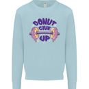 Donut Give Up Funny Gym Bodybuilding Mens Sweatshirt Jumper Light Blue