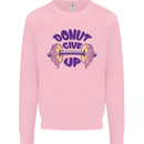 Donut Give Up Funny Gym Bodybuilding Mens Sweatshirt Jumper Light Pink