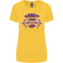 Donut Give Up Funny Gym Bodybuilding Womens Wider Cut T-Shirt Yellow