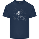 Downhill Mountain Biking Cycling Bike MTB Kids T-Shirt Childrens Navy Blue